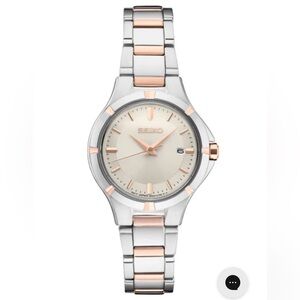 Seiko Womens Rose Gold + Silver Watch
